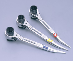 RATCHET WRENCH, Double Size (Short Type) with bent spear